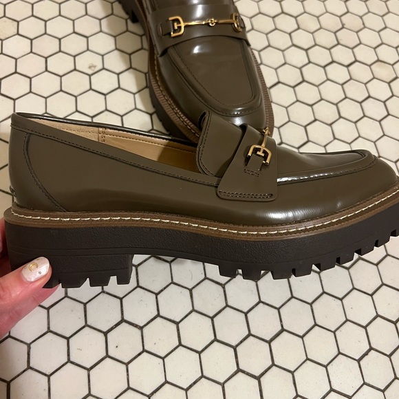 Sam Edelman Olive Green Lug Sole Loafers - Picture 3 of 4